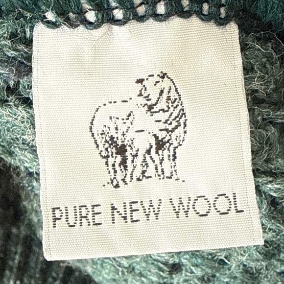 Vintage UK Aran Cable Knit Fisherman Wool Grandpa Cardigan Forest Green Size XXL - Picture 7 of 10